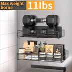 DTUQYX Magnetic Spice Rack for Refrigerator, 4 Pack 100% Metal Strong Magnet Fridge Shelves, Space Saving Spice Organizer, No Drilling Moveable Home Kitchen Laundry Room Storage Organization, Black