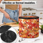 Fall Electric Pressure Cooker Insulation Bag Reinforced Zipper Closure Pressure Cooker Storage Top Padding Handle, Pumpkin Maple Leaf
