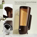 Olive Oil Dispenser Bottle with Precise Pour Spout, Dark Amber Glass, Kitchen and Dining