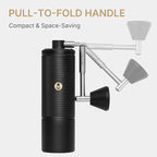 Timemore C5 PRO Manual Coffee Grinder - 42mm Stainless Steel Burr, 48 Adjustable Settings, Hand Coffee Grinder with Fordable Handle, All Metal, Portable for Home, Office & Outdoor, 30g Capacity, Black