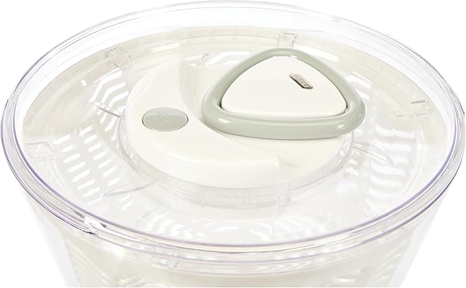 Zyliss Easy Spin 2 Salad Spinner, Large 6L Capacity, White, Unique AquaVent™ Technology, Retractable Cord and Brake System, Non-Slip Base, Easy Cleaning, Plastic