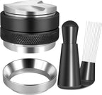 Reoszeank 51mm Espresso Accessories Kit, Coffee Distributor and Tamper Leveler, WDT Tool and Dosing Funnel Set Fits Delonghi CASABREWS and atatix 51 mm Espresso Machines and Portafilters