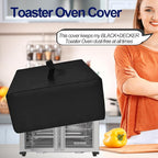 Toaster Oven Cover for BLACK+DECKER Crisp 'N Bake Air Fryer Toaster Oven Combo 12 in 1 Convection Oven, Heavy Duty Thickened Cover Waterproof Dust-proof Countertop Oven Case (Black)
