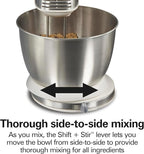 Hamilton Beach Classic Stand and Hand Mixer, 4 Quarts, 6 Speeds with QuickBurst, Bowl Rest, 290 Watts Peak Power, White (64655)