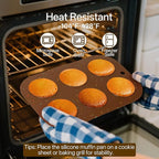 4 Pack Silicone Muffin Pan for Baking, Regular Size Nonstick Cupcake Pan, 6-Cup Silicone Muffin Tin BPA Free Dishwasher Safe, Great for Muffin Cupcake Brownie Egg Tart
