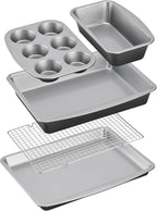 Cuisinart, 5-Piece Stackable Ceramic Nonstick Bakeware Set, MBT-5