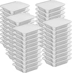 WANBAO 100 PACK 8.3"x6.2" Disposable Tin Foil Pans with Lids 2.25LB Aluminum Pans To Go Containers for Cooking, Baking, Catering Party Meal Prep, Take Out, Freeze