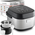 10-Cup Rice Cooker with Steamer Basket | Smart Rice Maker with Easy-to-Clean Nonstick Inner Pot | Delay Timer & Keep Warm Settings | Non-Toxic & BPA-Free | Ideal for Family Meals, Stainless Steel