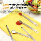 Mini Measuring Spoons Set, 18/8 Stainless Steel Teaspoon for Cooking and Baking, Suitable for Small Amount of Dry or Liquid Ingredients and Spices