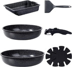 GiPP Ceramic Pots and Pans Set Non Stick, Nonstick Detachable Handle Cookware Sets, Non Toxic Induction Kitchen Pot and Pan with Removable Handle, Healthy RV Cookware, Dishwasher ＆Oven Safe, 7 Piece