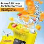 Portable Blender for Smoothies & Shakes - Cordless Personal Size Blender with 6 Blades, 380Ml Juice Cup, Lightweight & Rechargeable, Freshly Squeezed for Picnic/Sports/Office