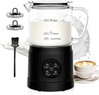 Casimhu 4-in-1 Milk Frother, Electric Milk Frother and Steamer with LED Touch Screen, Non-stick Bottom, Milk Warmer 13.52oz for Lattes, Cappuccinos, and Macchiatos at Home, Black