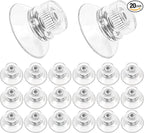 20 pcs Small Suction Cups, Suction Cups with Metal Screw, 1 inch / 25mm Clear PVC Sucker Pad Strong Adhesive Suction Hook Holder for Window Car Glass Shade Cloth Glass Bathroom Wall Door (Metal,PVC)