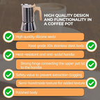Uncoated 12 Cup Moka Pot 304 Thickened Stainless Steel Coffee Maker Stovetop Espresso Coffeemaker Italian Classic Style Brewing Greca Cafe Mocha Machine for Cafeteras Camping Travel Home 600ml 20oz