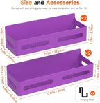 Sevenblue 4 Pack Strong Magnetic Spice Rack for Refrigerator, Multipurpose Magnetic Shelf for Fridge with 4 Hooks for kitchen and Bathroom Organization, Purple
