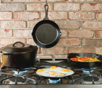 Lodge Cast Iron Set - Pre-Seasoned Kitchen Set - Skillets, Griddle & Dutch Oven Included - PFAS-Free Non-Toxic Cookware - 5-Piece Set