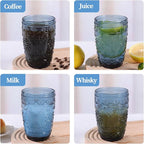 abrwyy 6Pcs 14OZ Drinking Highball Beverage Glass Cup, Blue Drinking Glasses, Colored Glassware Set for Party Wedding, Home, Office, Water, Juice, Cocktail, Highball Glasses