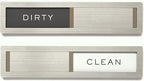 Clean dirty magnet for dishwasher, Kubik Letters Premium Stainless Steel Grade 304, Kitchen Organizers and Storage Decor Accessories, Extra Adhesive Tapes Included.