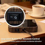 Coffee Mug Warmer & Candle Warmer 46W Electric Cup Warmer for Desk - Smart Digital Display 6 Heat Settings Timer Auto Shut-Off Work from Home Office Gift (Wood)