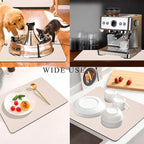 Coffee Mat for Countertops ,Coffee Bar Accessories Fit Under Coffee Maker Espresso Machine, Absorbent Hide Stain Rubber Mat for Countertop ,Dish Drying Mat for Kitchen Counter(Beige,16"x24")