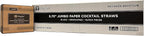 5,000 Count | Kingseal FSC Certified Paper Cocktail Drinking Straws, Stirrer, Unwrapped, BLACK, 5.75 Inch Length x 6mm Diameter, "Jumbo" Size, Biodegradable, Earth Friendly, Bulk Pack - 10 Boxes x 500