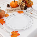 WELLIFE Silver Plastic Dinner Plates 72 Pieces, 10.25" Silver Disposable Plates, Premium Hard Plastic Lunch Plates, Ideal for Wedding and Party