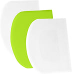 SURDOCA Dough Scraper Bench Scraper - 3P 13x7.9" Plastic Flexible Bowl Scraper, Sharp Edge & Angles Cake Scraper. Non-Slip Bakeware Decorating Tools Sculpting & Modeling Tools - White+Green+White