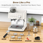 COWSAR (2026 Upgrade) 15 Bar Espresso Machine with Grinder & Milk Frother Steam Wand, 58mm Commercial Espresso Maker for Home,Coffee Maker with Grinder Perfect for latte,Cappuccino