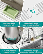 Stone Faucet Mat for Kitchen Sink, Diatomite Sink Protectors - Prevent Moisture Drying Stone Tray Fit Kitchen Counter & Bathroom Counter (White, 30"L x 4"W)