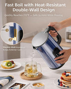 Electric Kettle with Temperature Control, 1.7L Stainless Steel Hot Water Kettle, 5 Presets for Tea & Coffee, 2H Keep Warm, Fast Boil, Auto Shut-Off & Boil-Dry Protection, Cordless Tea Kettle,Blue