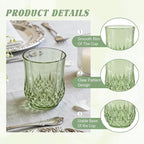 12 Pack Plastic Stemless Wine Glasses,12oz Unbreakable Vintage Elegant Drinking Glass Set,Reusable Fancy Cocktail Cups for Party, Wedding, and Bulk Events (12, 12oz-Sage Green)