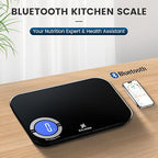 EILISON Smart Kitchen Scale with Bluetooth App, High-Precision Digital Food Scale for Baking, Cooking & Diet, 8000 Food Database, 24 Nutrients, Touchscreen, Tare Function, 5g-8000g Capacity (Black)