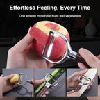 Premium Vegetable Peeler, Stainless Steel Potato Peeler with Ergonomic Wood Handle, Sharp Veggie Peeler for Potatoes, Carrots, Fruits & Cabbage, Professional Peeler for Kitchen (Y Shape)