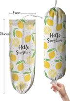 Hglian Lemon Grocery Bags Holder,Sunshine Plastic Bag Holder Garbage Shopping Trash Bags Storage Organizer,Cute Lemon Kitchen Décor, Gifts for Women