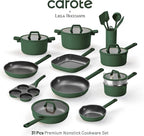 CAROTE 31PCS Pots and Pans Set, Nonstick Cookware Set Kitchen Non Stick Induction Titanium Cookware Non-toxic Granite Cooking set, PFOA Free