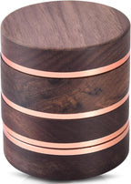 2.5" Manual Spice Grinder, Walnut Wood & Aluminum Seasoning Mill for Dry Spices, Compact Handheld Kitchen Tool (Wood Color)