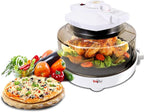 Total Chef Countertop Infrared Oven with Convection Air Circulation Time and Temperature Control 1300W Roast Steam Bake Broil Air Fry and More For Cottage Dorm Room RV Apartment Home White
