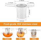 Tea Infuser, Evmliy Stainless Steel Tea Strainer Sitting in Mugs, Tea Infusers for Loose Tea, Tea Diffuser Long-Handled Tea Strainers Tea Filters, Loose Leaf Tea Steeper for Herbs Spices
