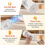 Portable Blender Dual Mode 18000RPM 20Oz Blending Cup Ice Crushing Smoothie Frozen Fruit Mini Home Gym Travel(White)