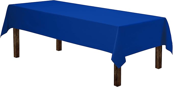 Gee Di Moda Rectangle Tablecloth - 60 x 84 Inch Royal Blue Table Cloth for 5 Foot Rectangle Tables - Heavy Duty Washable Fabric - for Holiday Party, Dinner, Weddings, Baby Shower & Events