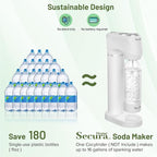 Secura Home Soda Streaming Machine Soda Maker, Sparkling Water and Carbonated Water Machine, Compatible with 60l Co2 Cylinders (Not Included)