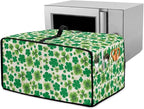 Four Leaf Clover Print St. Patrick's Day Toaster Oven Cover Anti Scratch Microwave Cover for Kitchen Countertop Appliance Dust Protector Decorative Oven Accessories, Green, M