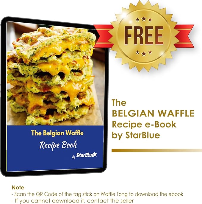 Mini Waffle Tongs by StarBlue – 8 Inches Silicone and Nylon Serving Tongs with Non-Slip Smooth Handles, Non-Scratch and Dishwasher Safe, Multipurpose Spatula Tongs for Belgian Waffle Serving