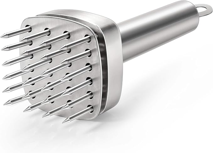 Aliglow 304 Stainless Steel Meat Tenderizer Needle Meat Hammer Mallet Tool Pounder For Tenderizing and Pounding Steak, Beef Pork Chicken BBQ And Poultry