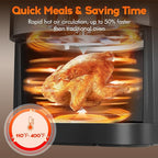 6.2 Qt 1500W Large-Capacity Air Fryer with Non-Stick Basket, 8-in-1 Multi-Function Air Fryer with Preset, Cooker for Healthy and Low-Oil Meals, Convenient Operation