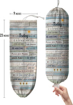 Hglian Inspirational Grocery Bag Storage Dispenser Today Is A New Day Quotes Plastic Bag Holder Organizer Container for Shopping Trash bags -Teal Motivational Kitchen Décor Canvas Art 23x9