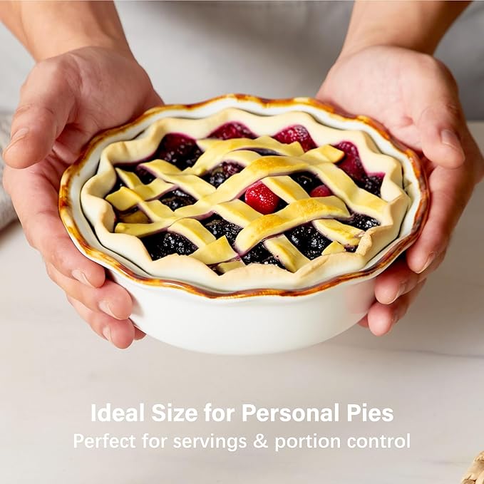 Versatile Au Gratin Baking Dish & Small Pie Pans Set – Perfect for Oven-to-Table Cooking | Ideal for Au Gratin, Pot Pies, Tarts & More | Sturdy Ceramic for Even Heating | Easy-to-Clean Non-Stick Surf