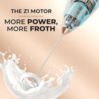 Zulay Kitchen Powerful Milk Frother Wand With 4 AA Duracell Batteries - Ultra Fast Handheld Drink Mixer - Electric Whisk Foam Maker for Coffee, Lattes, Cappuccino, Matcha & Creamer - Rose Peach