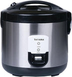 Tayama 20-Cup Stainless Steel Automatic Rice Cooker & Food Steamer, Black