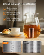 House Again Tea Infusers, Extra Fine Mesh Tea Strainers for Loose Tea, Updated Slim Threaded Lid & 304 Stainless Steel, Filter Bags Diffusers, Loose Leaf Tea Steeper for Brew Tea Spices & Seasonings